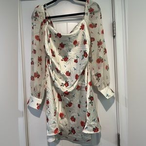Satin floral mini dress
